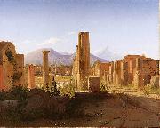 Christen Kobke The Forum, Pompeii, with Vesuvius in the Distance oil painting on canvas